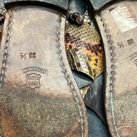 Fortuna Valentino Snakeskin Sandals 39.5 - Picture 12 of 15